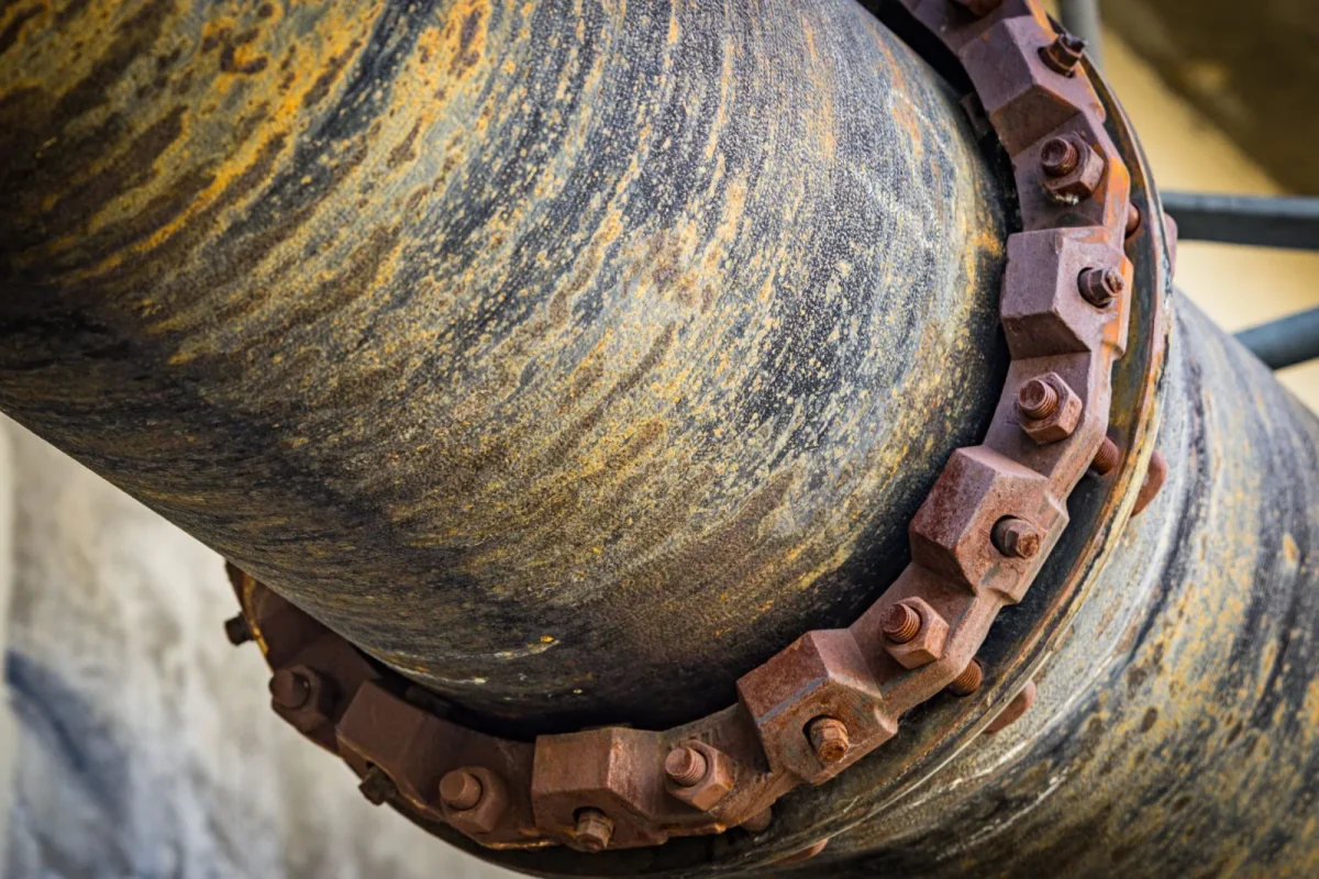 Close up of a corroded two pin stator connector on a UTV engine case