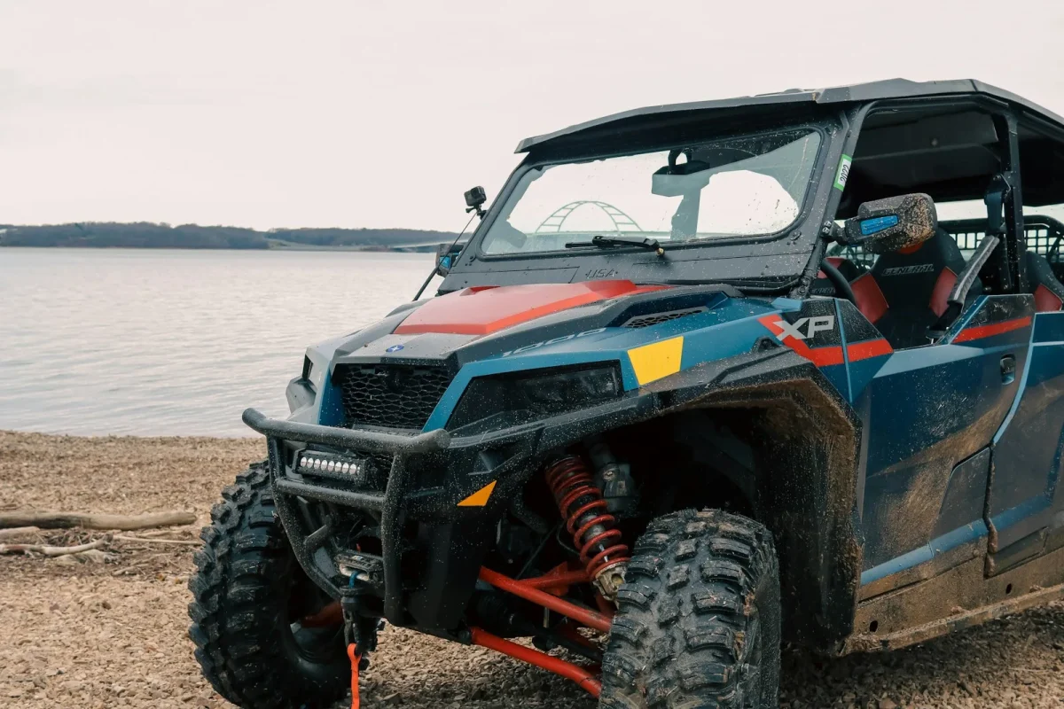 Connecting jumper cables to a UTV battery in the correct order