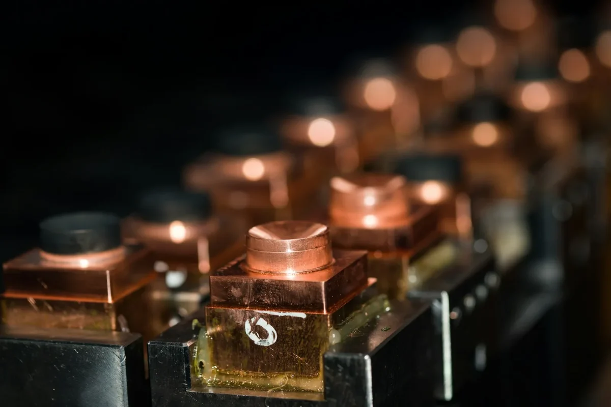 Close up of a four pin starter relay showing terminal numbers
